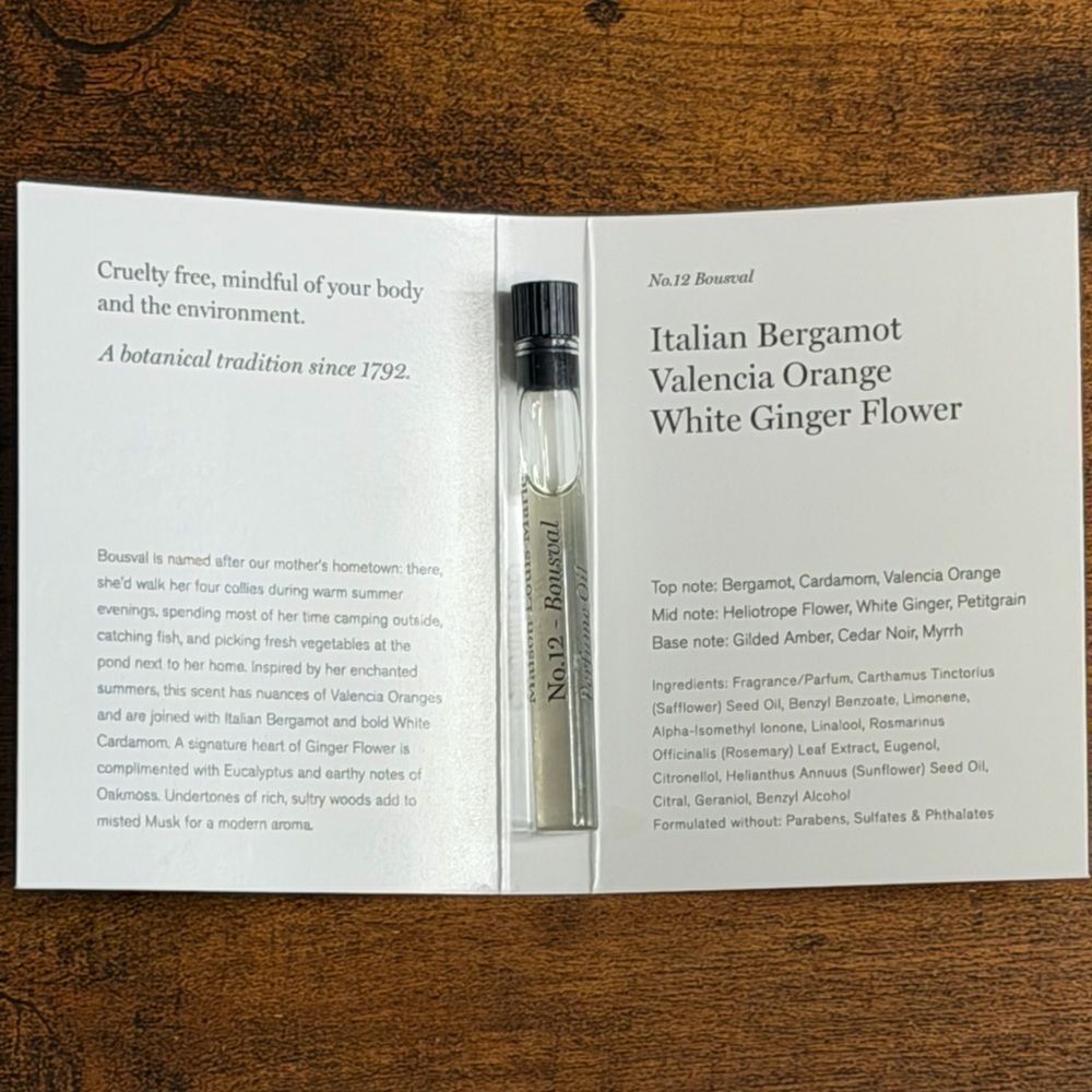 🌿 Maison Louis Marie No.12 Bousval Perfume Oil – 10 NEW Samples. New! - Picture 6 of 8
